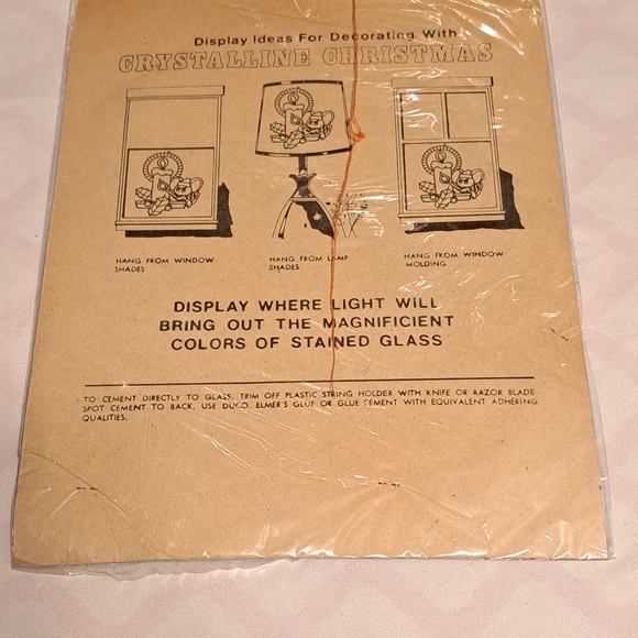 Vintage Christmas Window Hangings Bundle Merry Mouse & Snowman - Picture 4 of 6